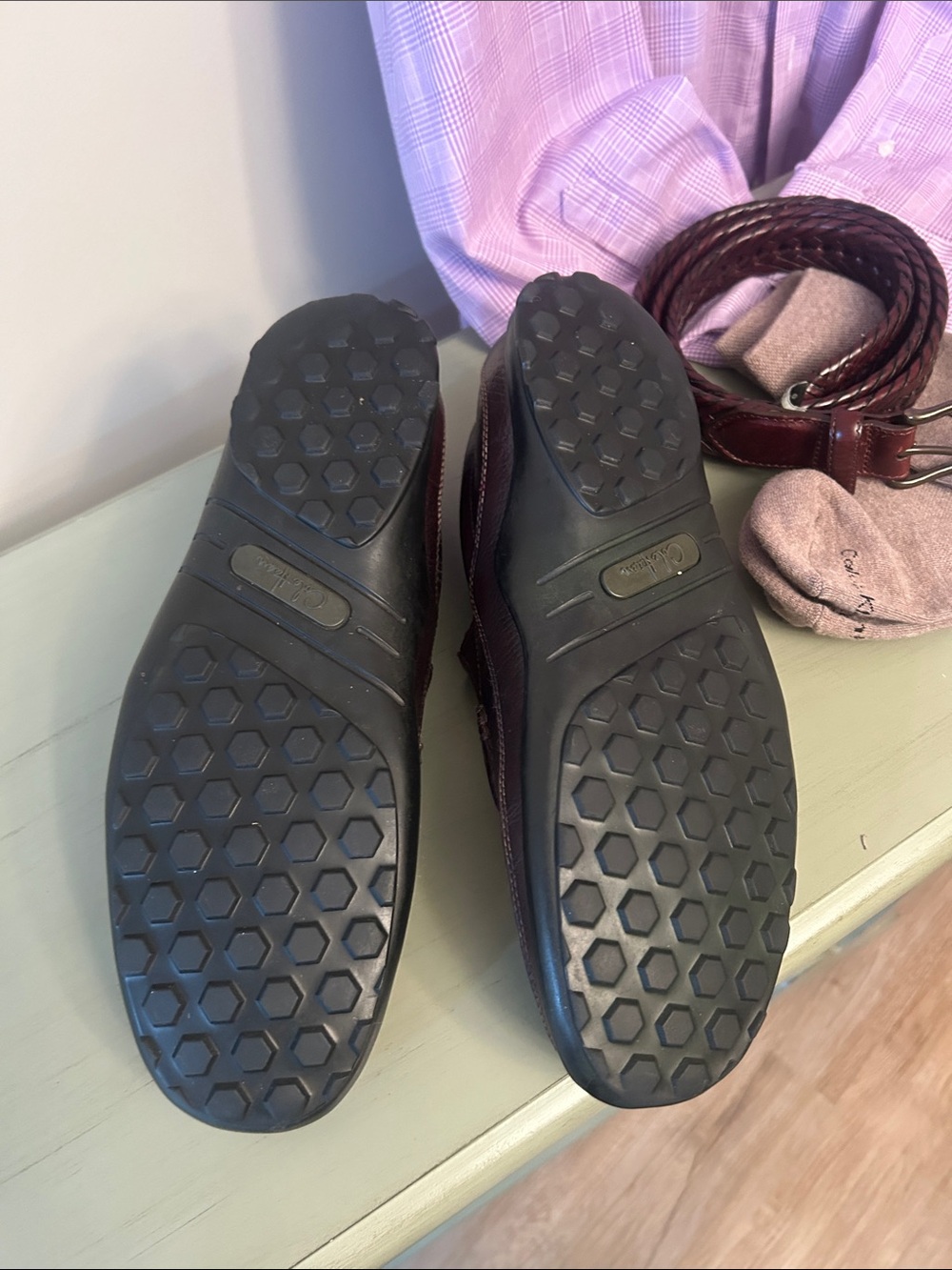 Cole Haan Brown Leather Slip-On Loafers - Picture 4 of 6